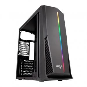 Gabinete gamer AIGO rainbow 6 preto      